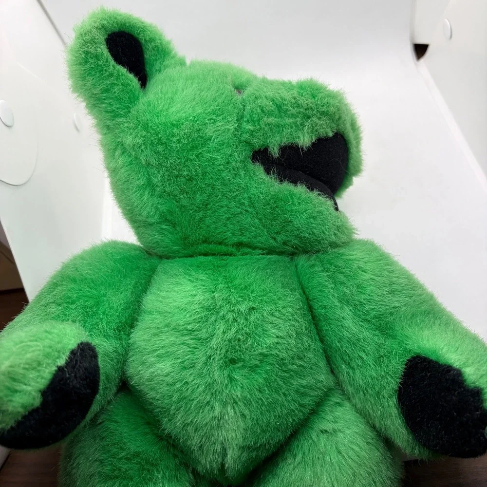 Vintage 90s Grateful Dead Steven Smith Stuffed Animal Green Jointed Plush Bear